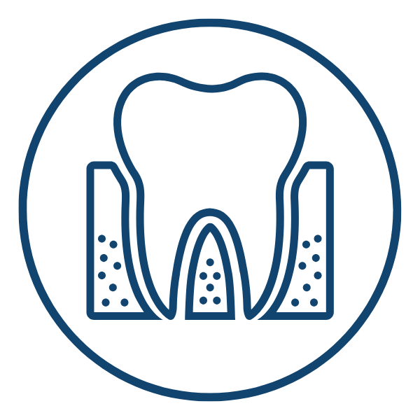 Tooth icon with gum health indicators.